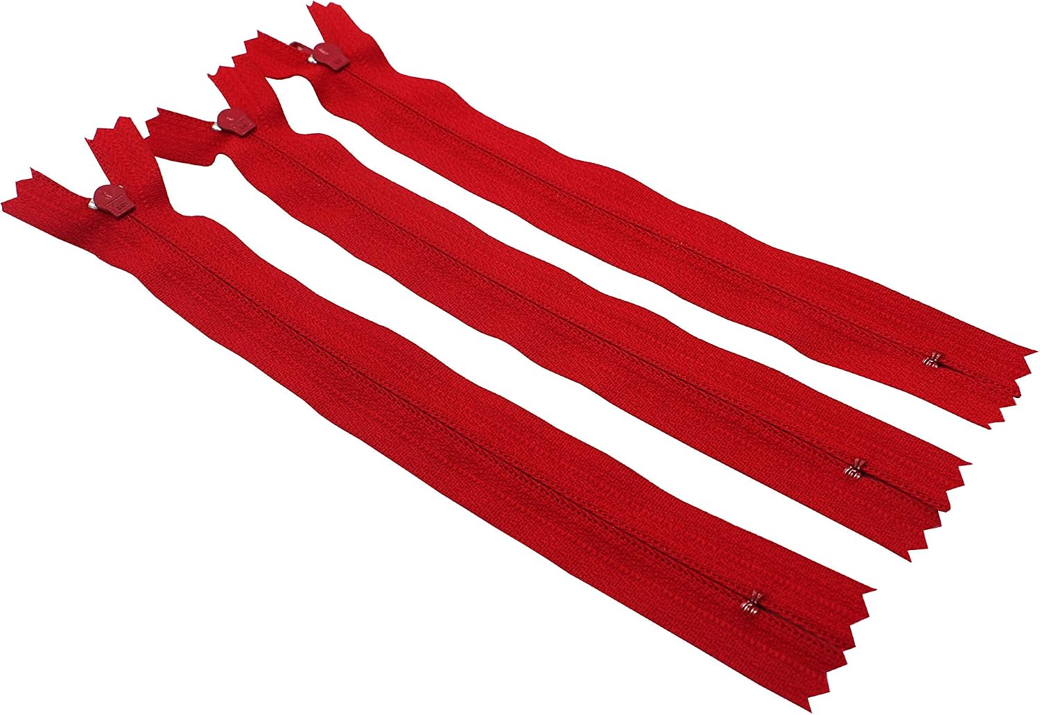 Skirt & Dress Nylon Coil Lightweight YKK Closed Bottom Zippers for Sewing Craft & Apparel - Choose Your Length - Hot Red #519 - Made in The United States (3 Zippers Per Pack) (7" Inches)