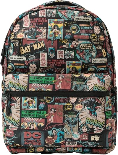 The Souled Store DC: Vintage Pack Backpack | Classic Retro Justice League Laptop Bag | Water-Resistant Multi-Pocket Travel...