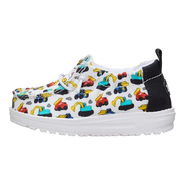 HEYDUDE HEYDUDE Infant LILDUDE Novelty Slip On Shoe, Ivory/Multi Size 3 | Lightweight Infant Shoe with Elastic Laces, Stretch Collar & Heel Grip