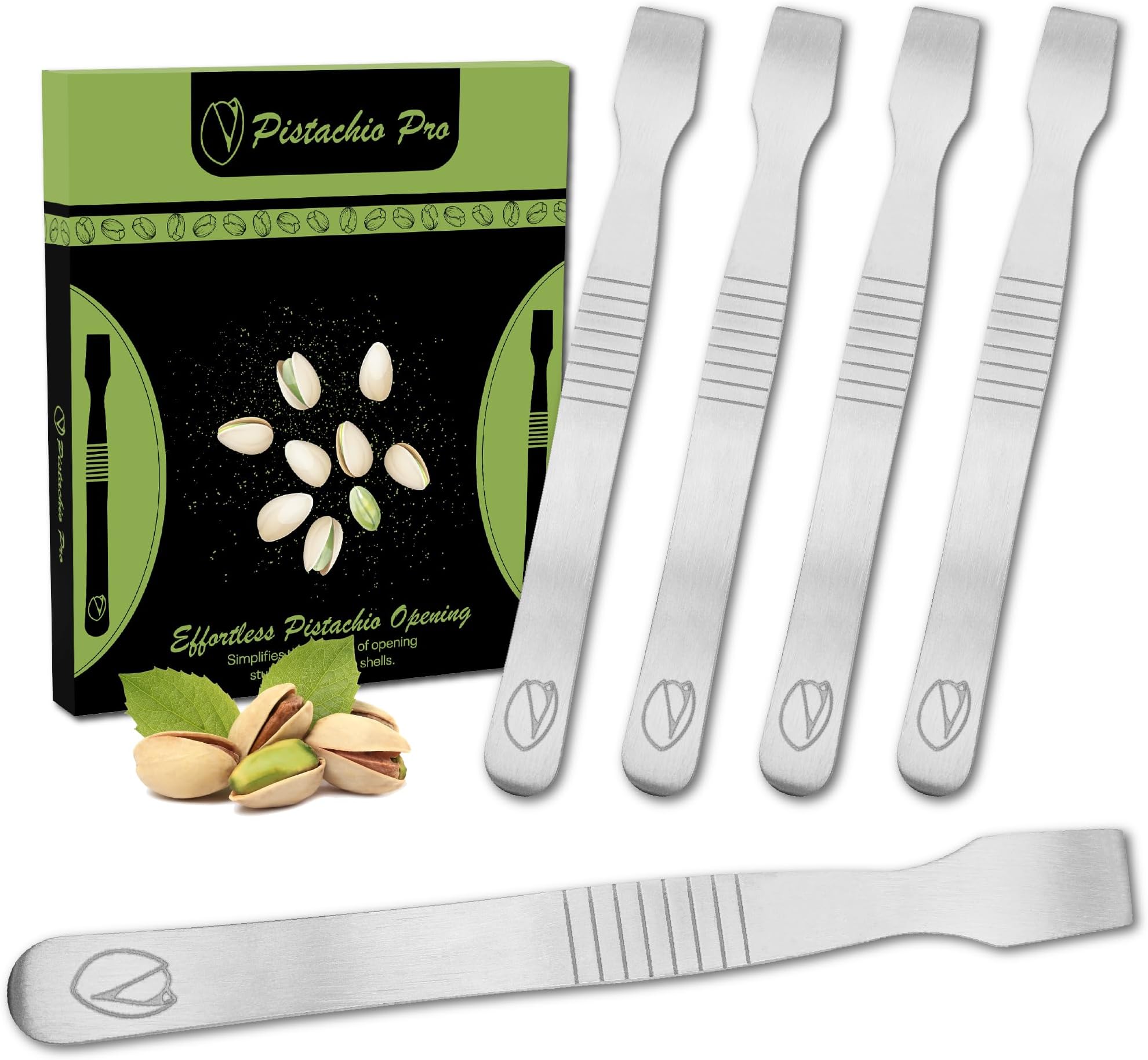 Pistachio Pro Nut Opener - Open and Deshell Pistachio Nuts, Stainless Steel Sheller Tool (5 Pack)