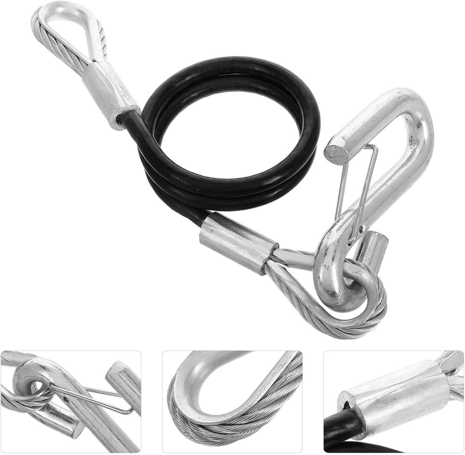 BESPORTBLE Trailer Safety Cable with Hooks, 3500lb 2pcs Heavy Duty Tow