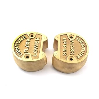 High Grade Dental Denture Upper & Lower Flask New Lab Professional Dental Laboratory Bronze Denture- Premium