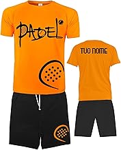 Men's Padel Set Customisable Breathable Comprising Jersey and Shorts with Pockets, Padel Clothing Made in Italy