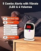 Vista 8 de Alarmas de cama para pacientes ancianos con demencia – Pantalla digital de identificación con sensor y buscapersonas con clip, rango inalámbrico