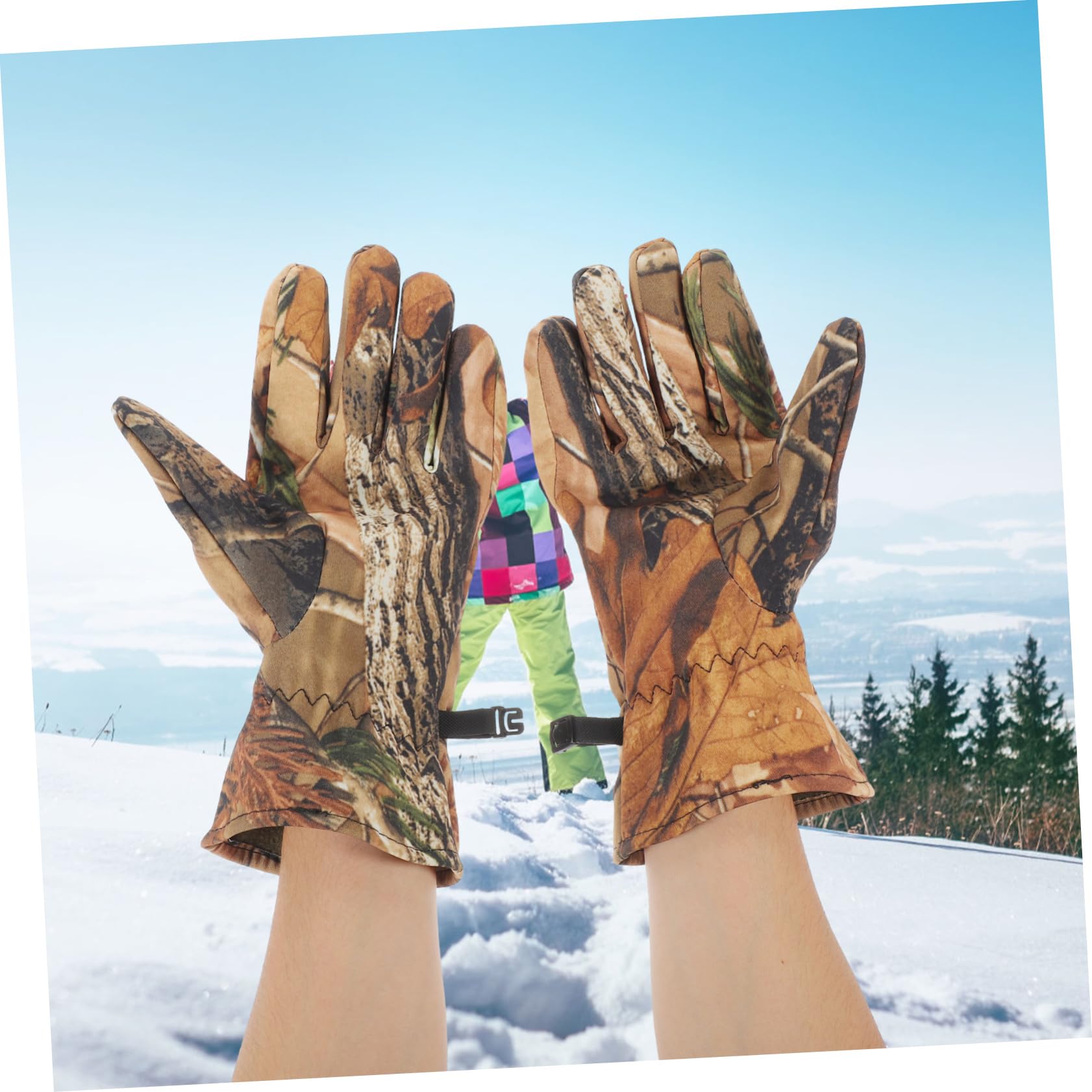 GANAZONO Guantes Forro Polar de Camuflaje Impermeables para Caza Dedos Completos Cálido y Resistentes al Viento para Actividades al Aire Libre y Esquí