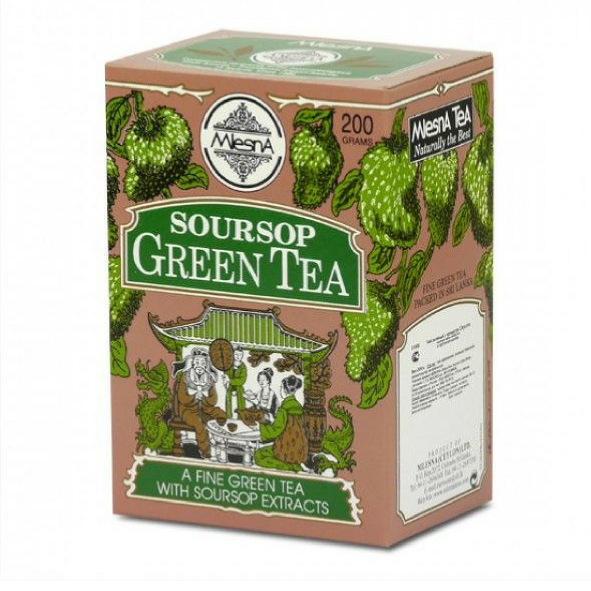 Mlesna Graviola Soursop Green Tea - Pure Ceylon Sri Lanka Fine Green Tea with Soursop Graviola Guanabana Extract - Loose Leaf Tea and Tea Bags - (Loose Tea (7 oz))