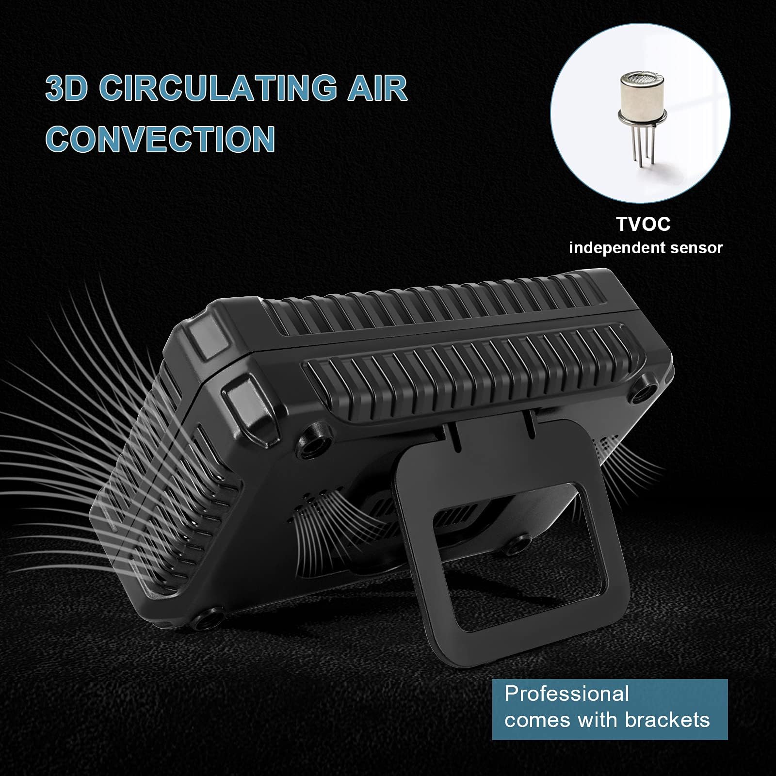 Appareil numérique de Mesure de la qualité de l'air, TVOC et HCHO, détecteur Particules Fines (PM1.0, PM2.5 et PM10), Affichage LED, Moniteur Portable de détection de la Pollution dans l'air