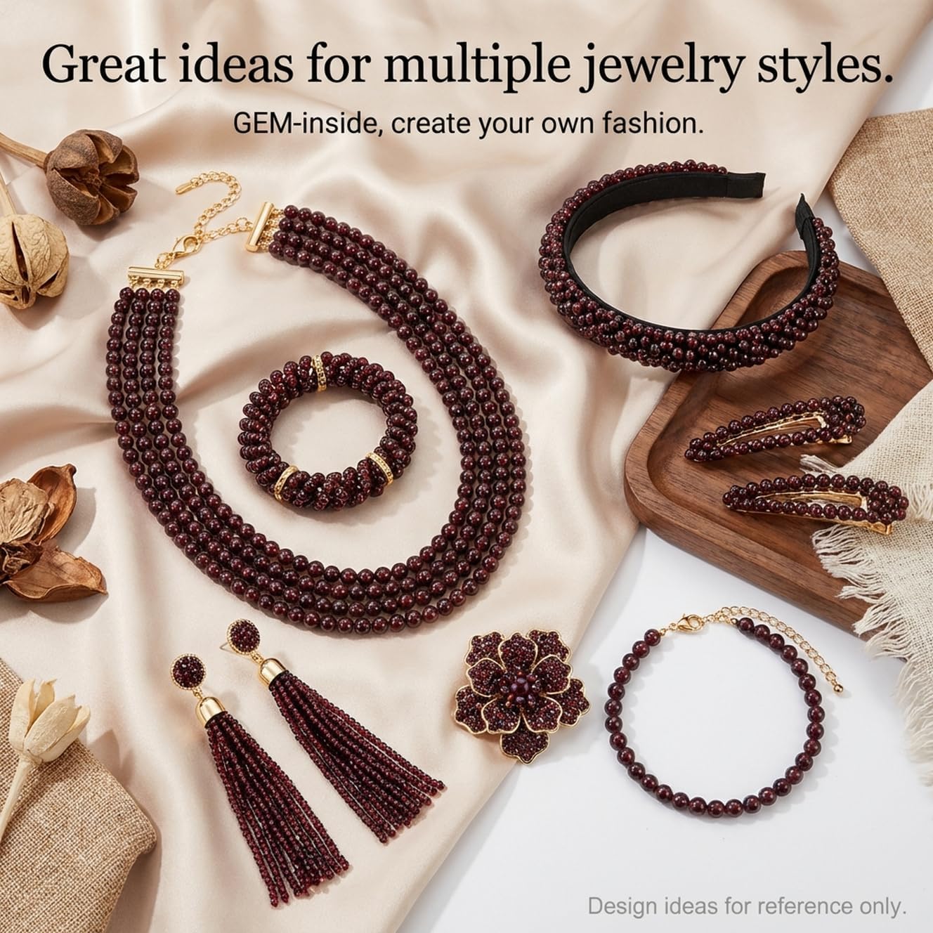 GEM-Inside Natural 4mm Garnet Gemstone Smooth Round Stone Loose Beads Crystal Energy Stone Power for Jewelry Making 15" - Image 4