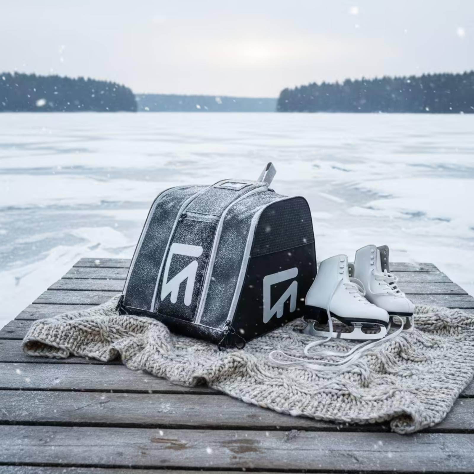 Skate-Rucksack mit Netzbelüftung gäumig Inlineskate-Rucksack strapazifähig Inlintasche für Training, Array, Schwarz