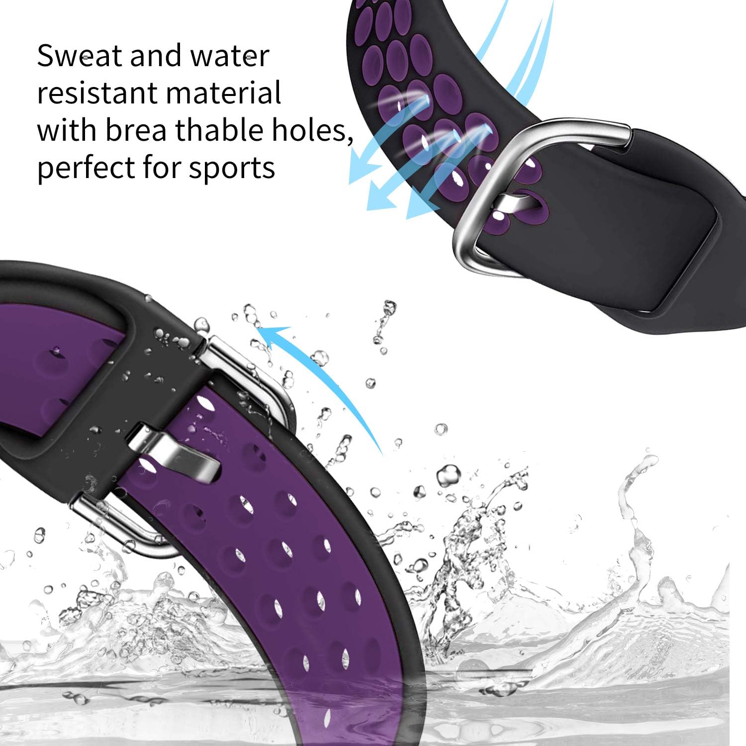 Acrbiutu Bands Compatible with Fitbit Blaze, Soft Silicone Breathable Replacement Sport Accessory Strap Wristband with Metal Frame for Fitbit Blaze Smart Fitness Watch Women Men