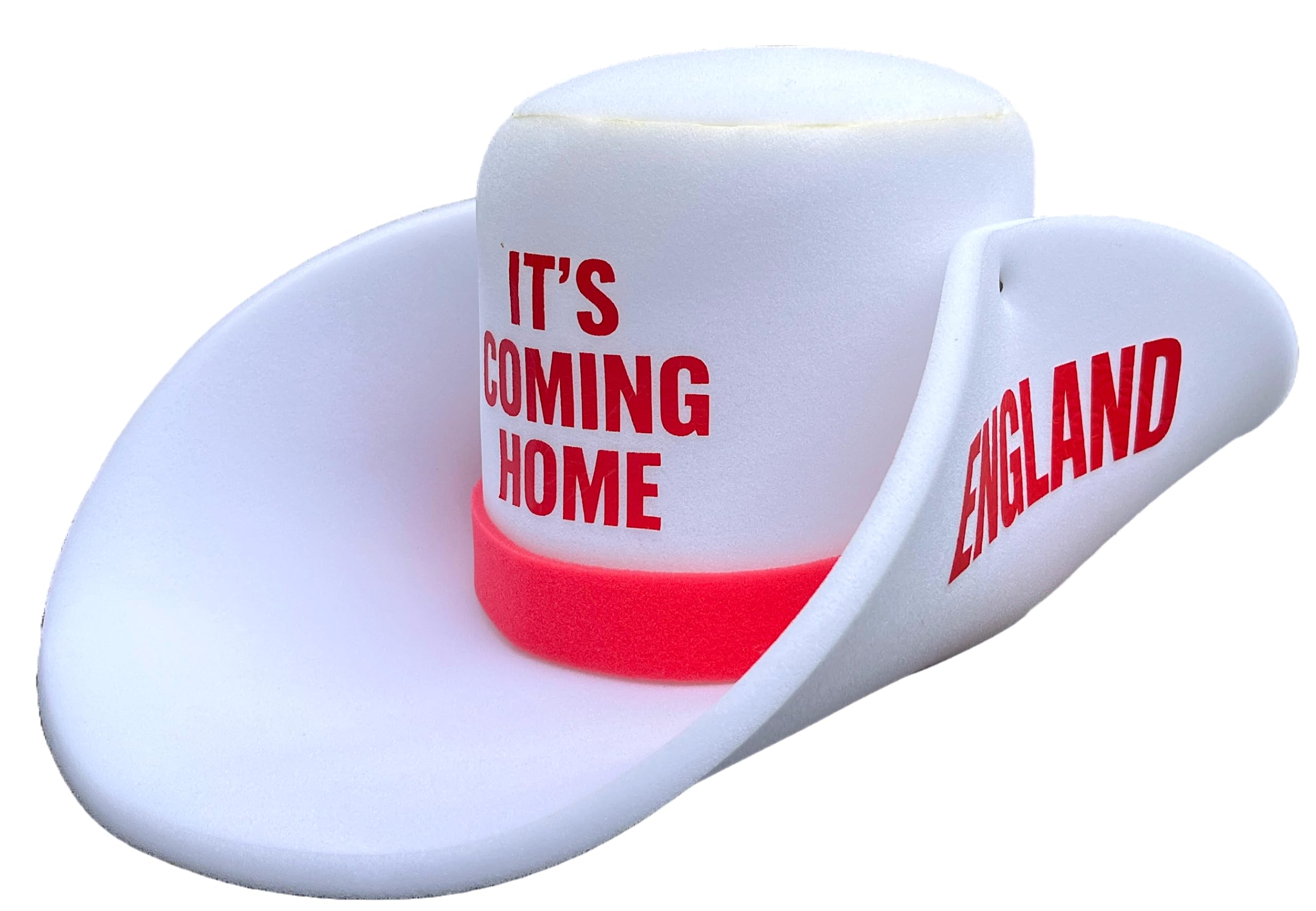 Cappello gigante da cowboy in schiuma da 58 cm, con scritta "It's Coming Home", cappello divertente oversize per tifosi dell'Inghilterra, accessorio per mondiali, euro e partite