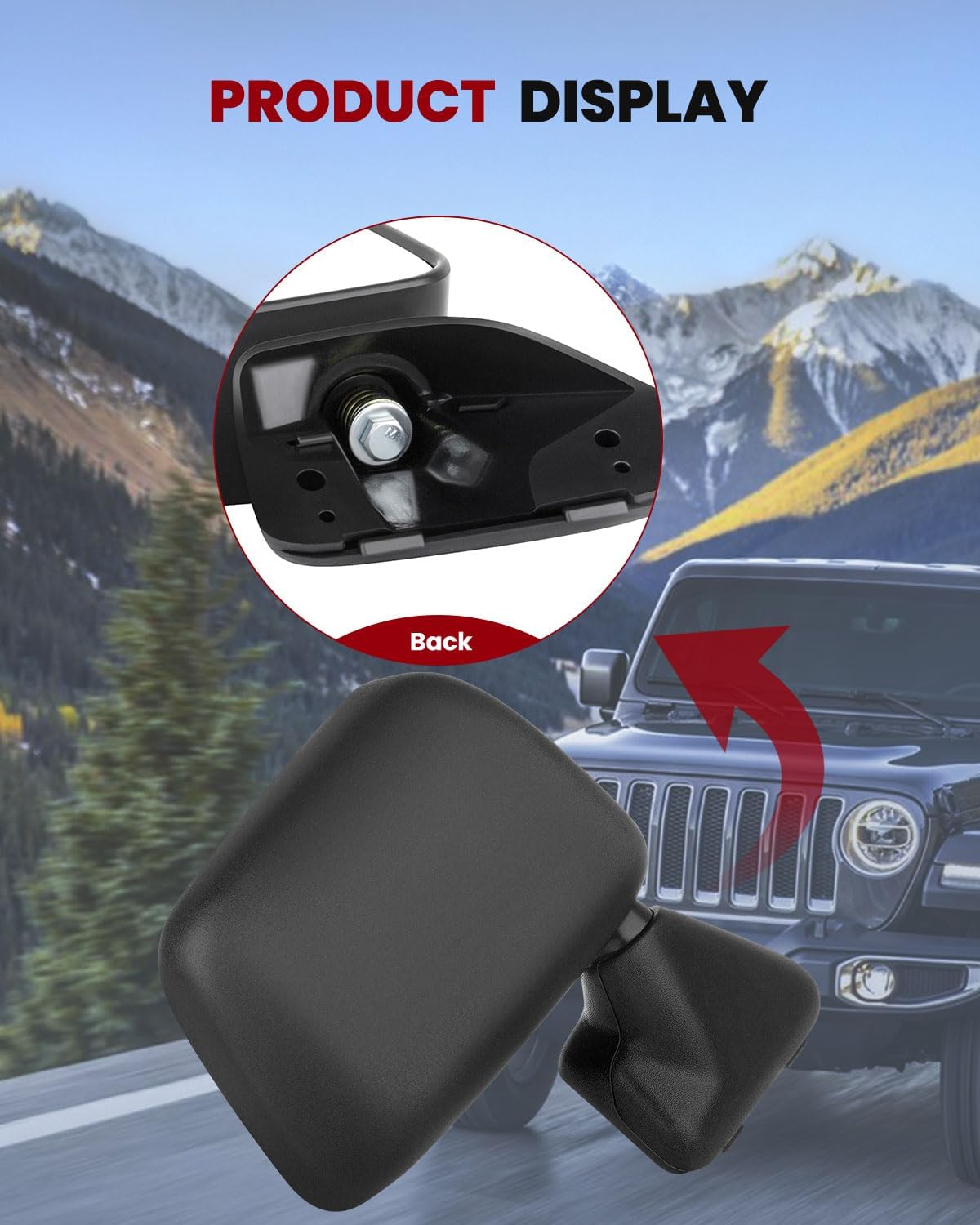 cciyu Exterior Driver And Passenger Side Mirrors With Manual Adjustment Manual Fold Non-heated Fit For 1987-1989 For Toyota 4Runner 1987-1995 For Toyota Pickup