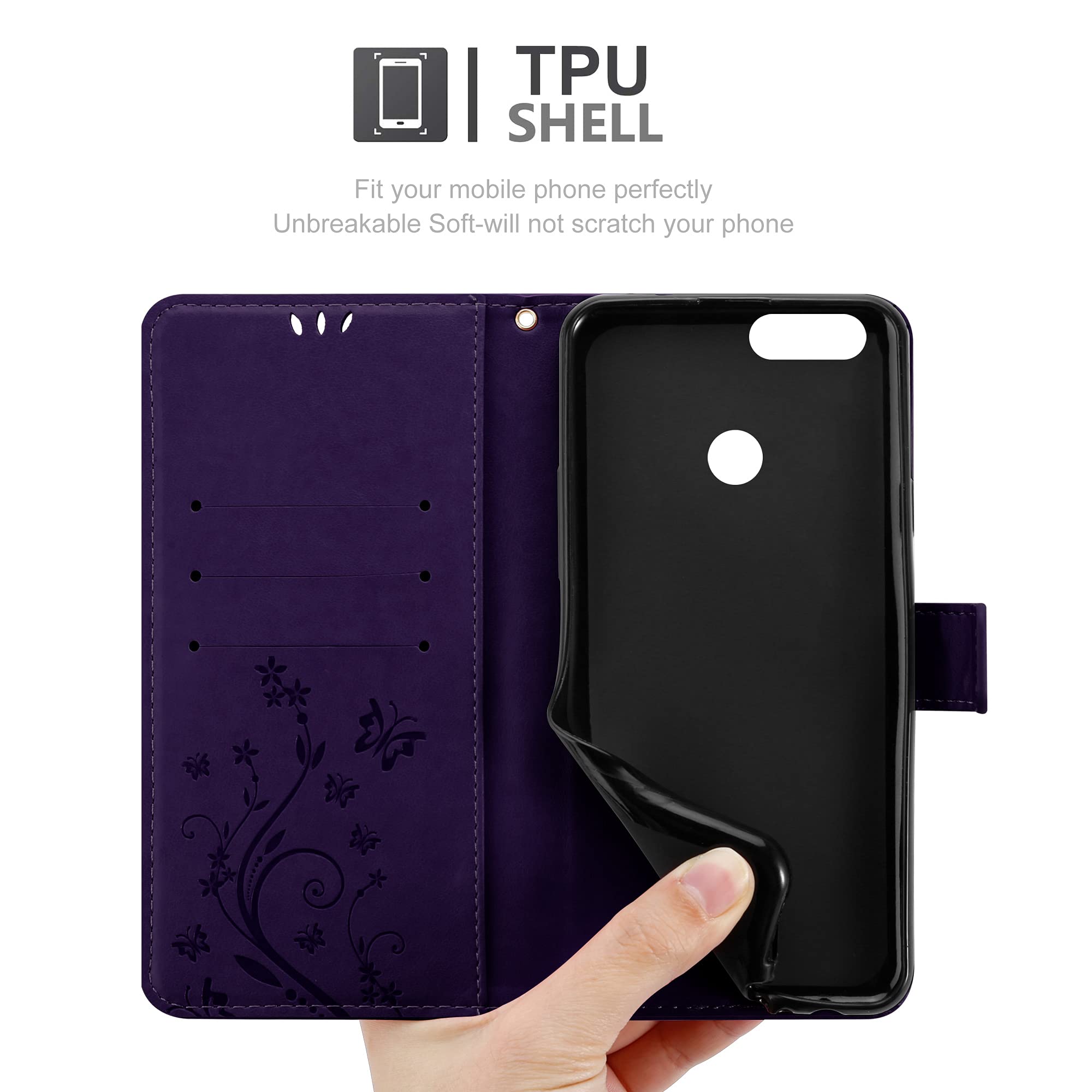 Cadorabo Custodia Libro compatibile con Honor 9 in TURCHESE FIORE - in Design di Fiore con Chiusura