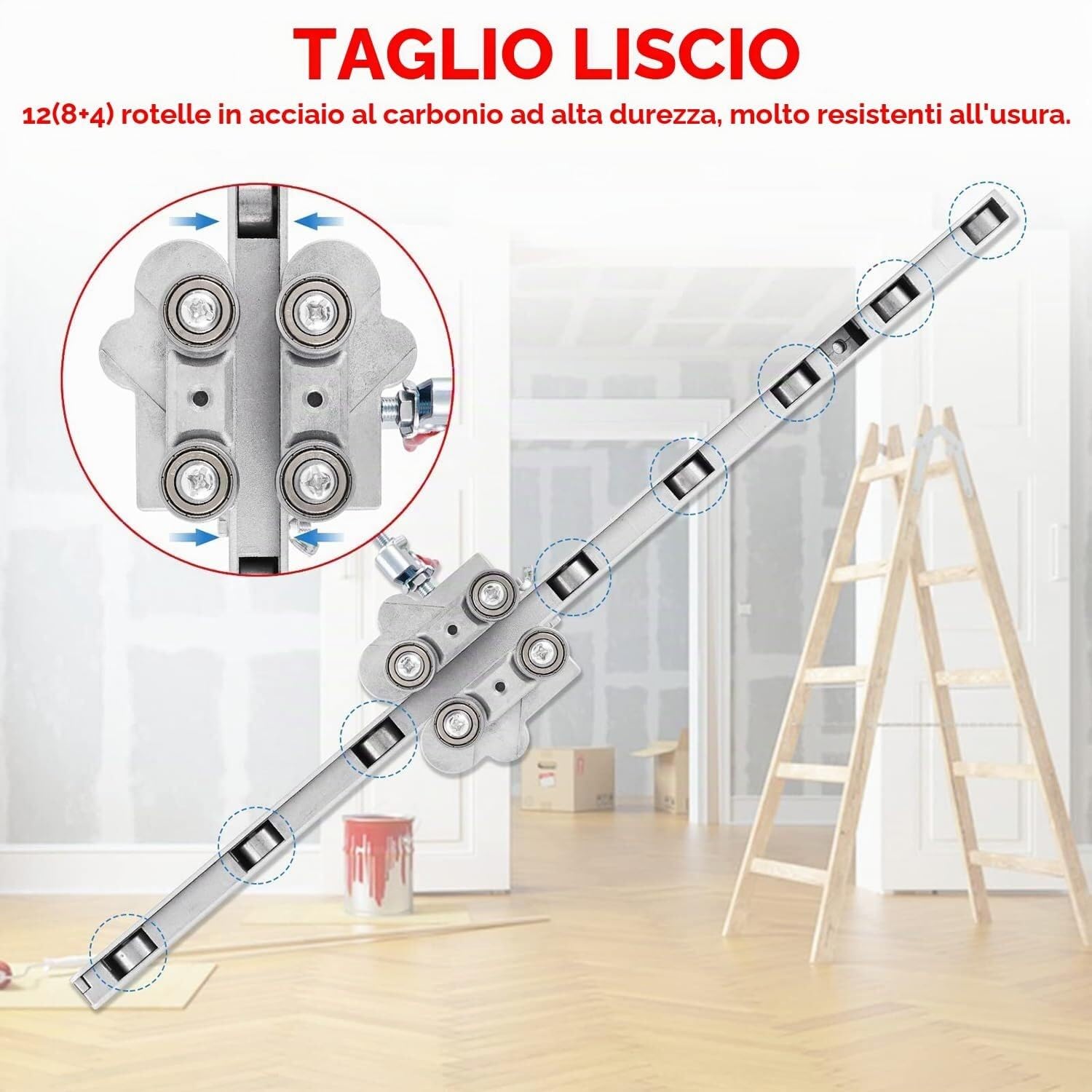 Utensile da taglio per cartongesso Taglierina pieghevole per cartongesso con 10 lame di ricambio, Taglierina cartongesso Lunghezza di taglio 1,5-61cm