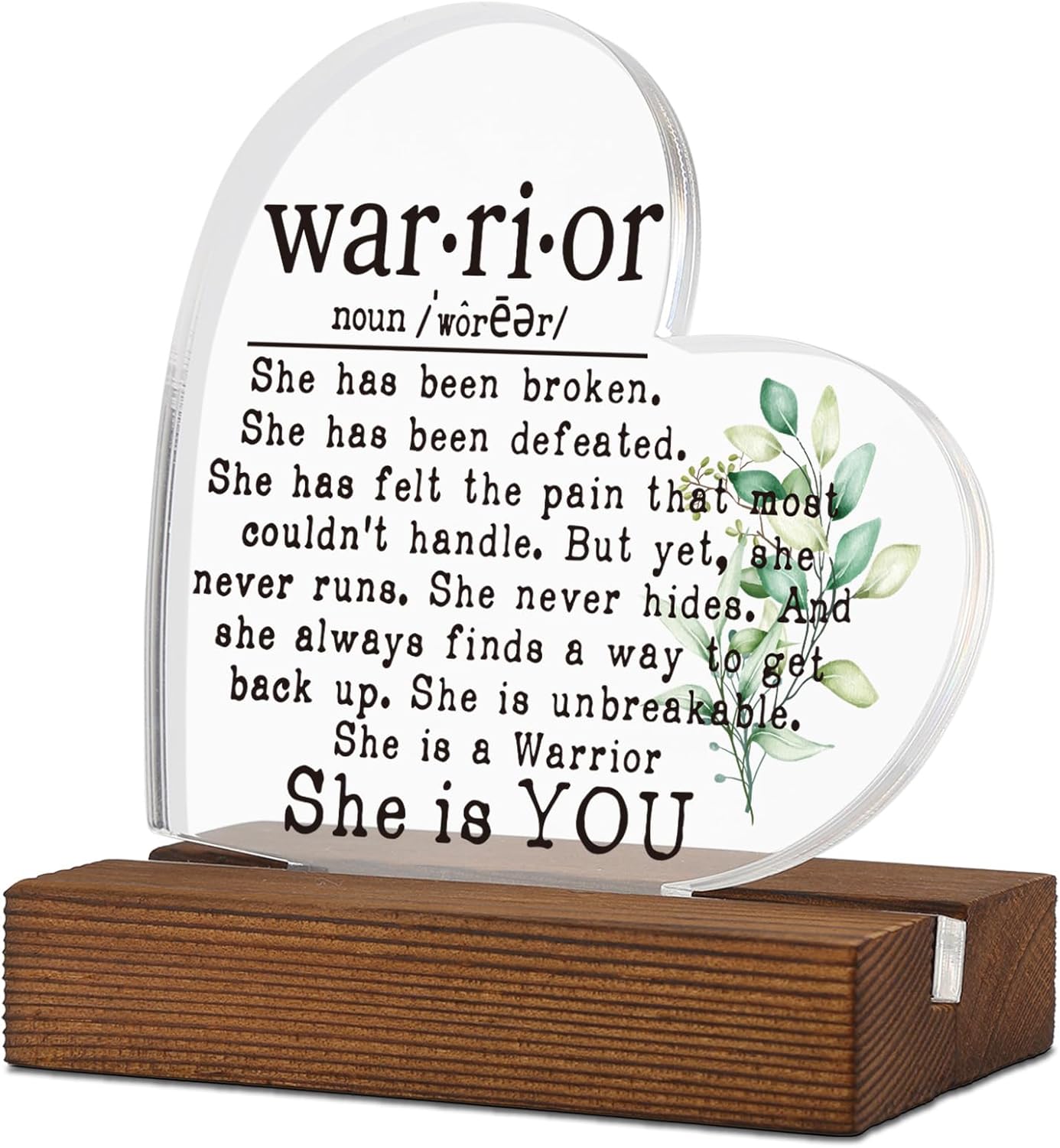 TRCENDE Inspirational Gift for Cancer, warriors gifts for women men boys, Mental Health Warrior,Breast Cancer Survivor Gift for Mom, Encouragement Gift,Desk Decorative Sign for Home Office XAk203