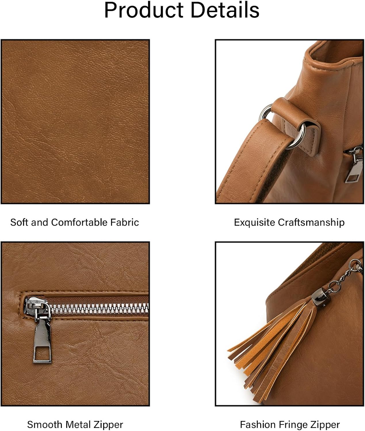 Crossbody Purses for Women, Multi Pocket Casual Shoulder Bag with Tassel and Adjustable Strap - Image 6