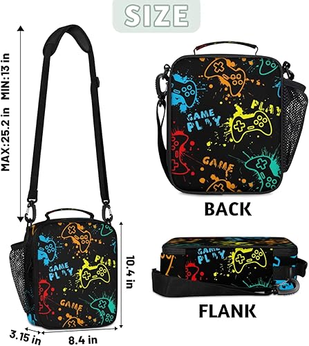 Miniatura 2 de Lonchera para niños – Lonchera aislada a prueba de fugas para niños y niñas, bolsa de almuerzo portátil para escuela, trabajo, picnic con correa