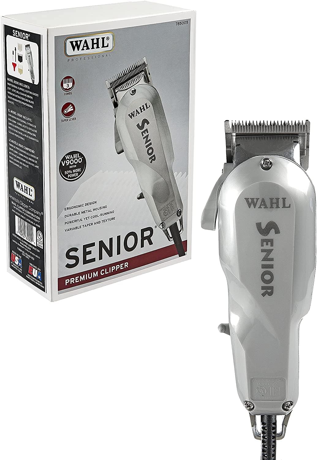 Wahl Professional 5 Star Series Senior Clipper with 3 cutting guides