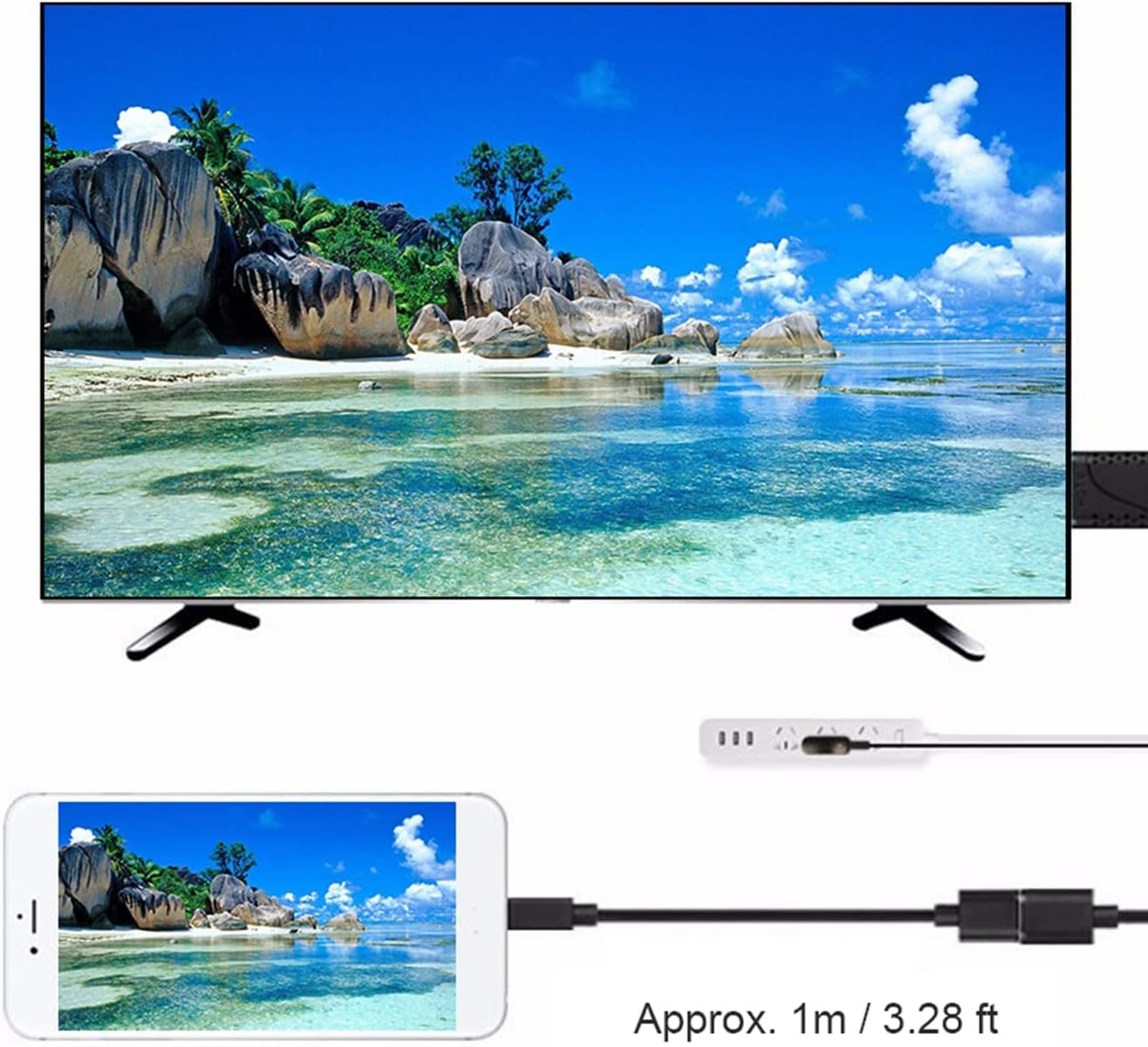 JTLB USB Female to Hdmi Male Adapter Cable 11×11×3 2 in 1080P USB Female to Male HDTV Adapter Cable Cord for Android