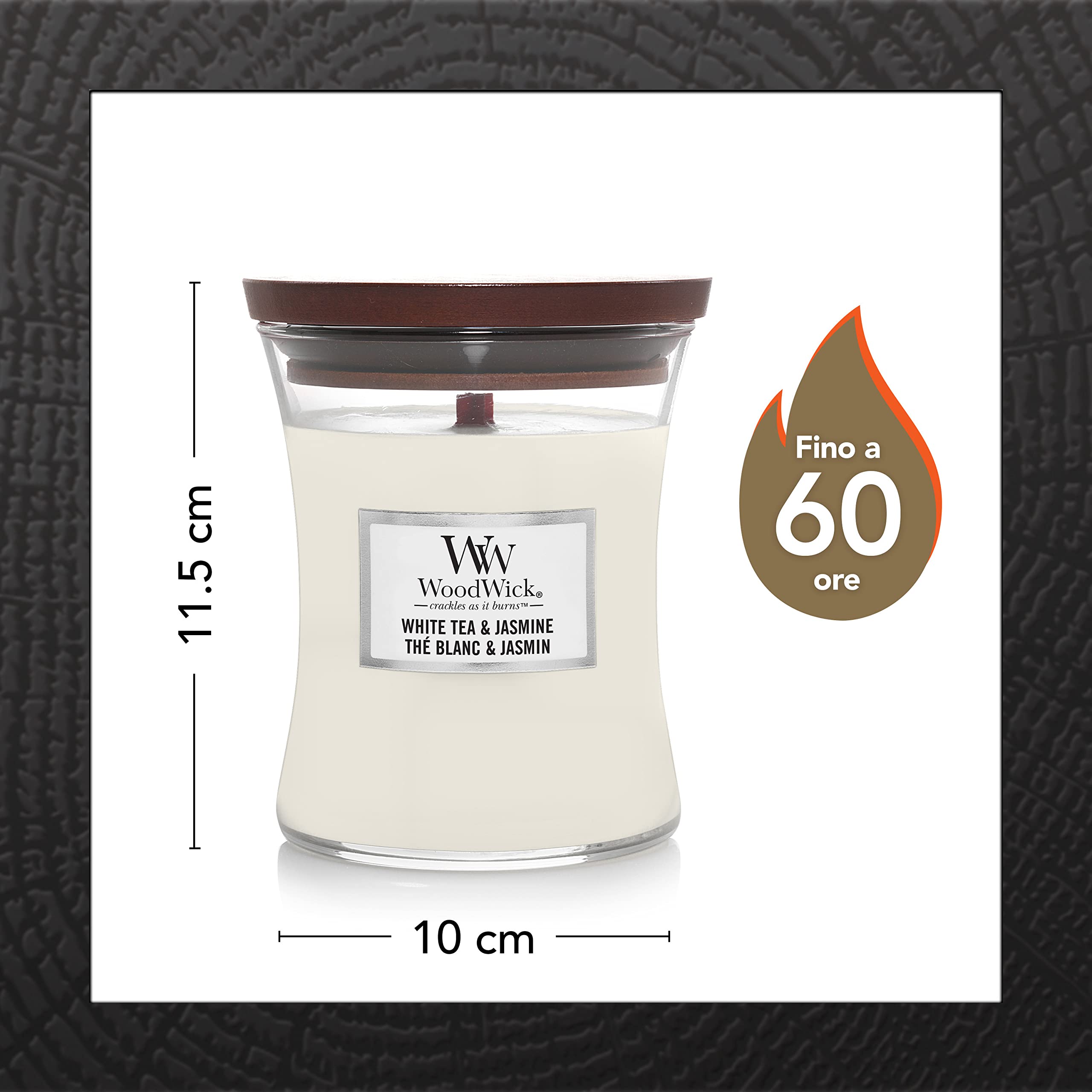 WoodWick candele profumate in confezione regalo | Candele profumate White Tea & Jasmine e Spiced Blackberry a ellisse con stoppino scoppiettante | Fino a 60 ore di durata ciascuna | 2 pezzi