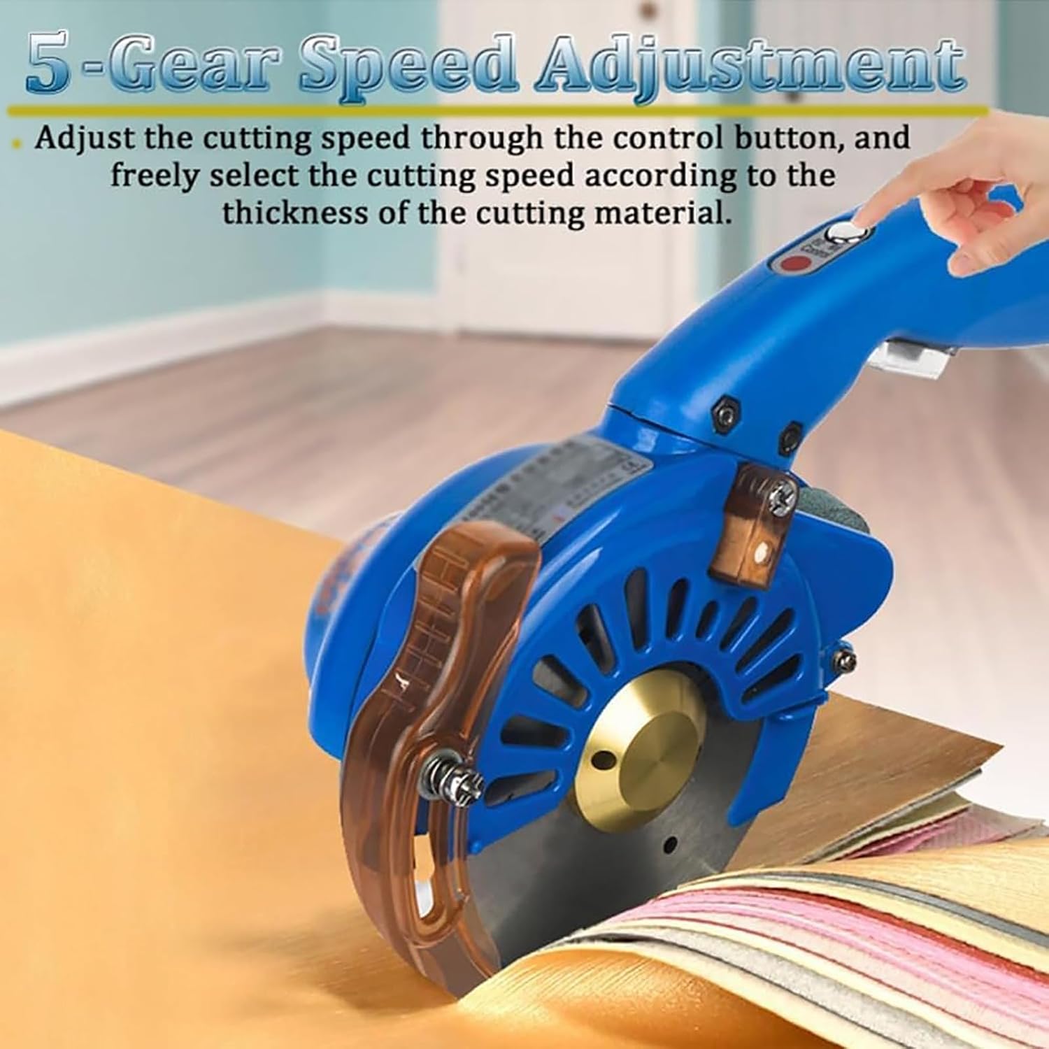 Electric Fabric Cutting Machine, Electric Rotary Fabric Cutter with LED Lamp, 5 Speed Setting And Automatic Sharpening Function Ideal, for Fashion Designers, Crafters, Quilters, and DIY Enthusiasts
