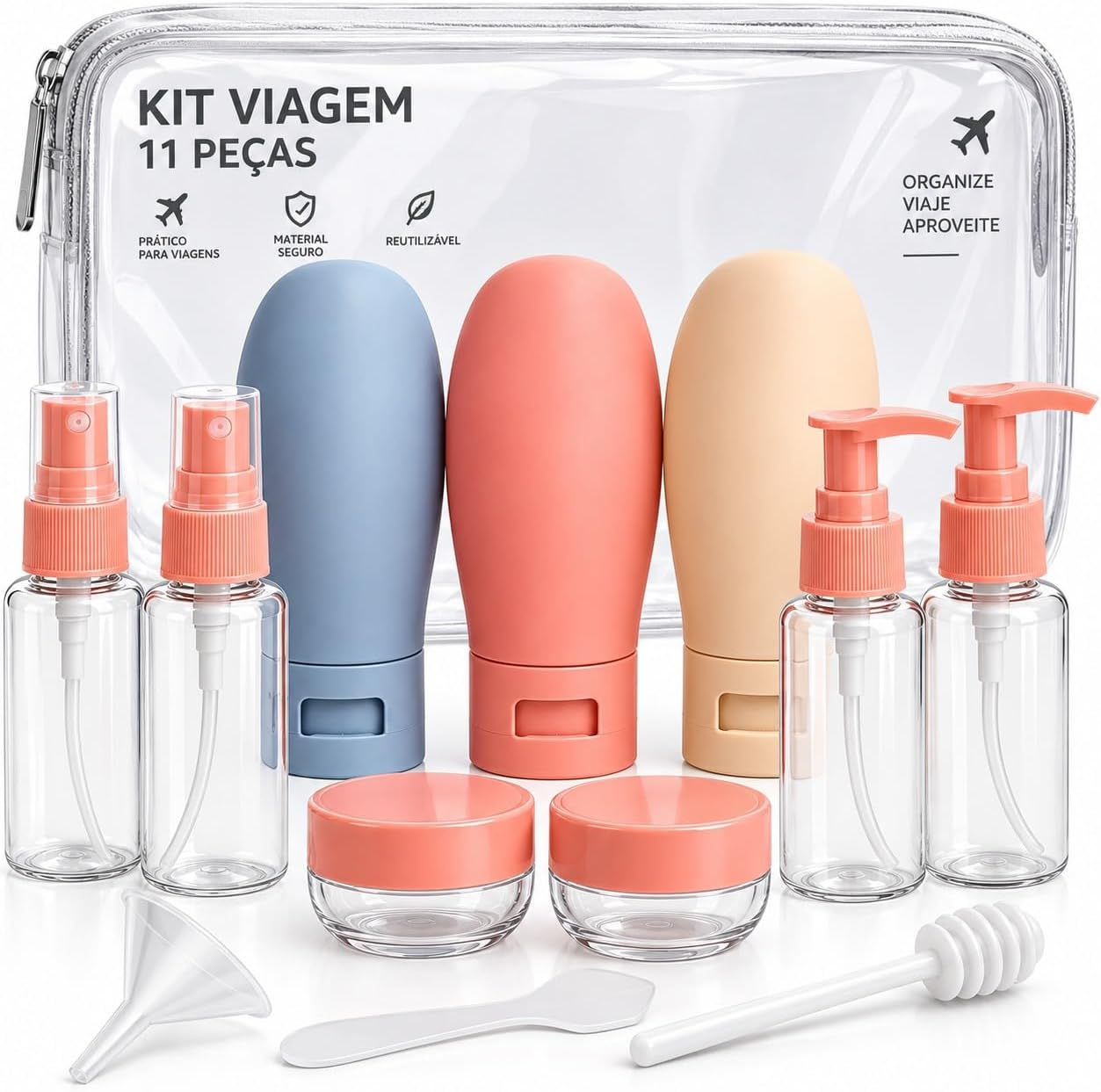 Kit Frascos para Viagem 11 Peças