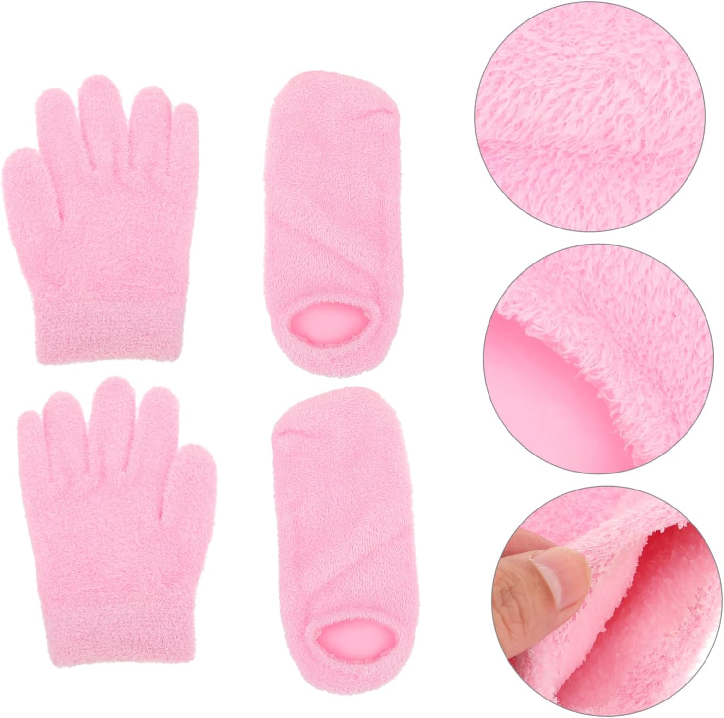 2pairs Moisturizing Gel Socks Gloves for Women Men Thin Spa Gloves Socks Dry Hands Foot Moisturizing Soft Reusable