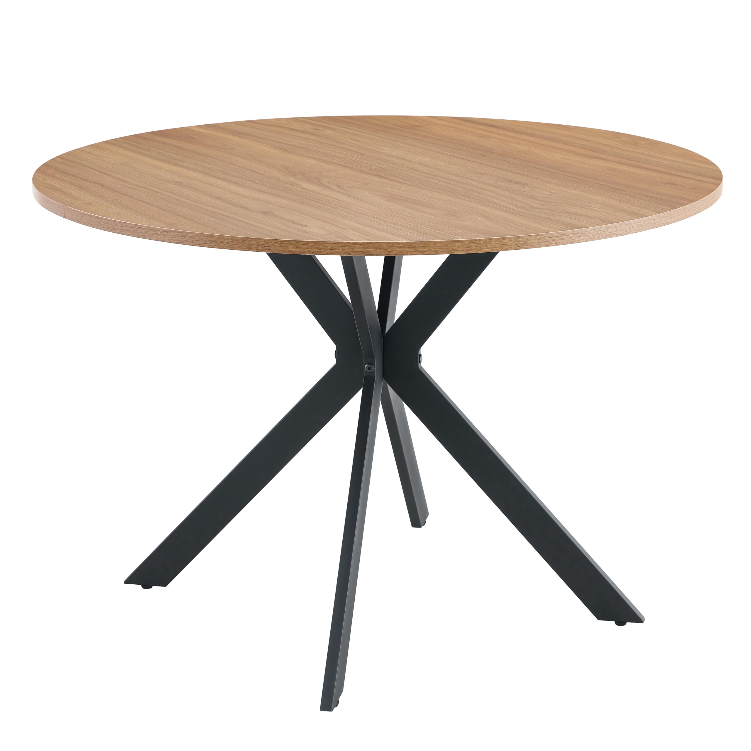 Table de salle à manger ronde extensible 110 cm, pour 4 à 6 personnes en bois d'araignée, pour cuisine, salle à manger, salon et bureau