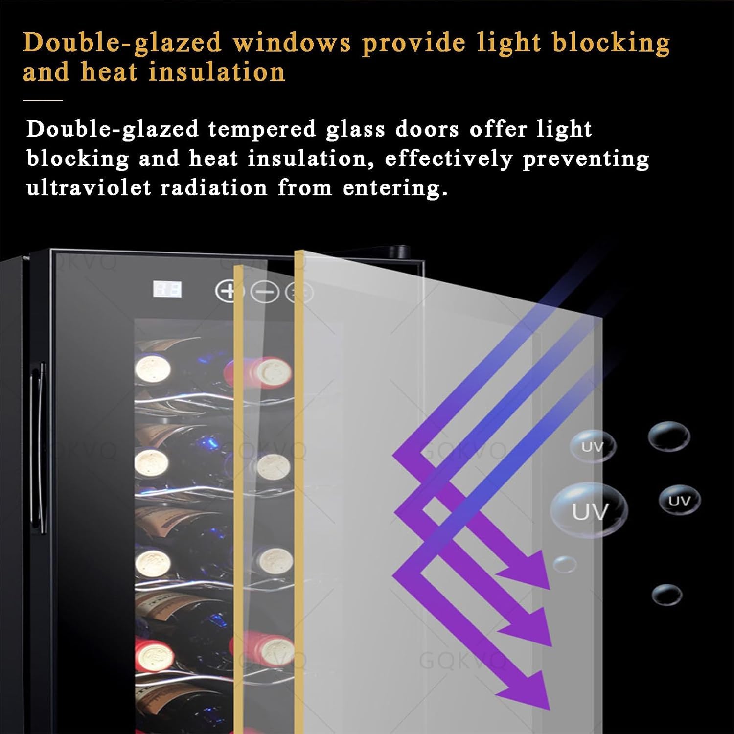 Wine Cooler With Glass Door, Adjustable 8-18℃ Temperature Control, Ideal For Red, White, Champagne & Sparkling Wines - Perfect Beverage Refrigerator on Fridge.com - View 4