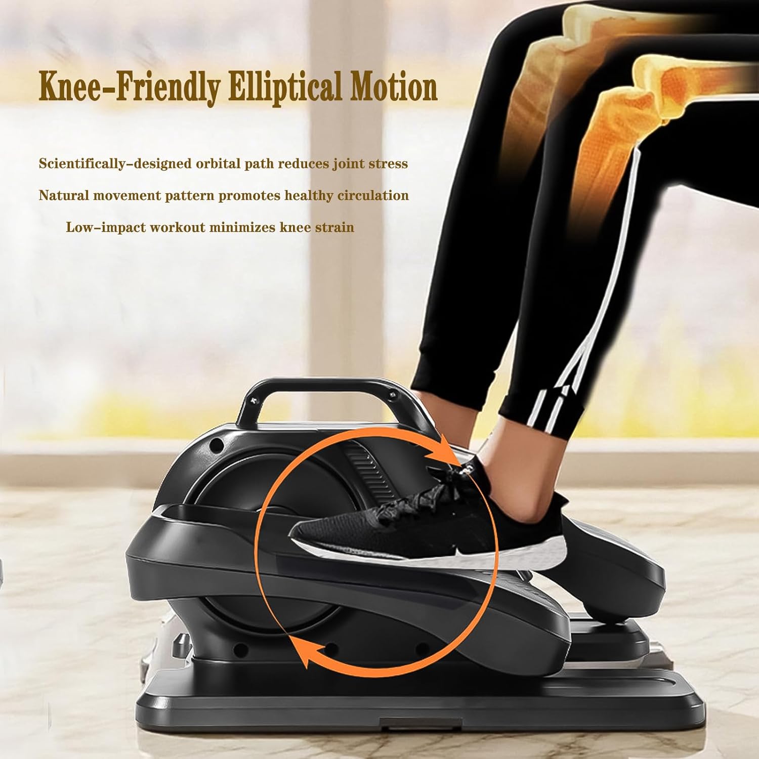 Under Desk Elliptical Machine - Quiet Electric Pedal Exerciser with Remote Control, Magnetic Resistance, Portable Leg Workout Machine for Home/Office - Seniors & Adults