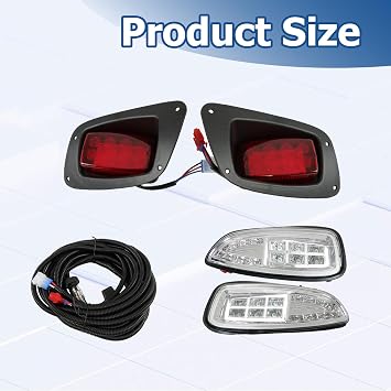 WFLNHB All LED Light Kit Replacement for EZGO RXV Golf Cart Deluxe Street Legal 2016+