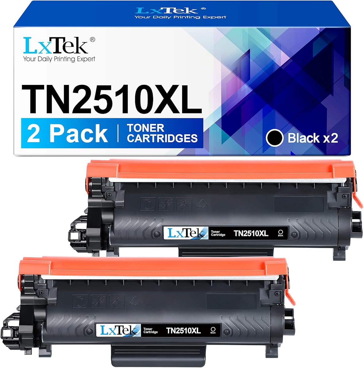 TN2510XL TN-2510XL Toner Cartridges Compatible with Brother TN2510 Toner, for Brother DCP L2620DW L2627DW L2660DW L2665DW, HL L2400DW L2445DW, MFC L2800DW L2827DW L2835DW L2860DW (2 Black)