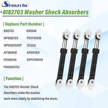 8182703 8181646 Washer Shock Absorbers Fit for Whirl-pool/ken-more elite he3 he3t GHW9100LQ0 GHW9160PW1 GHW9100LQ1 GHW9100LW1 GHW9150PW1 GHW9250MQ2 GHW9250MT2 GHW9250MW2 GHW9300PW1 GHW9400PL2