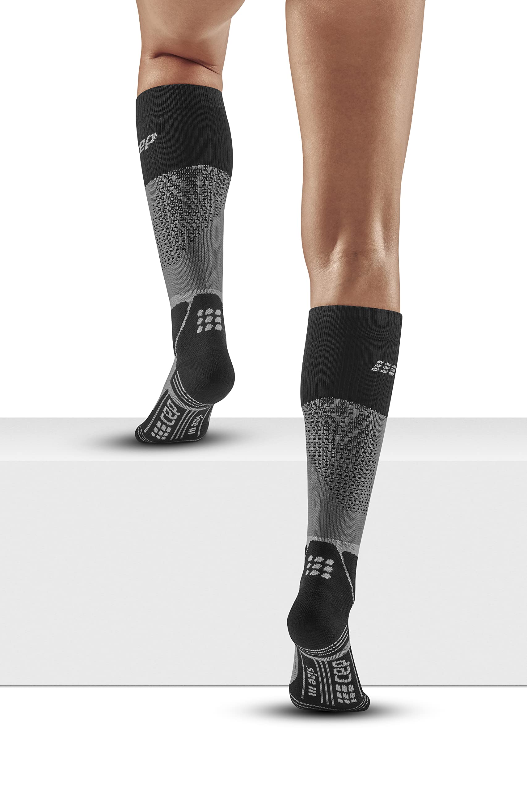 CEP - HIKING MAX CUSHION COMPRESSION MERINO SOCKS für Damen | Knielange Wandersocken mit Kompression | Trekkingsocken für optimale Trittsicherheit und optimal platzierter Polsterung