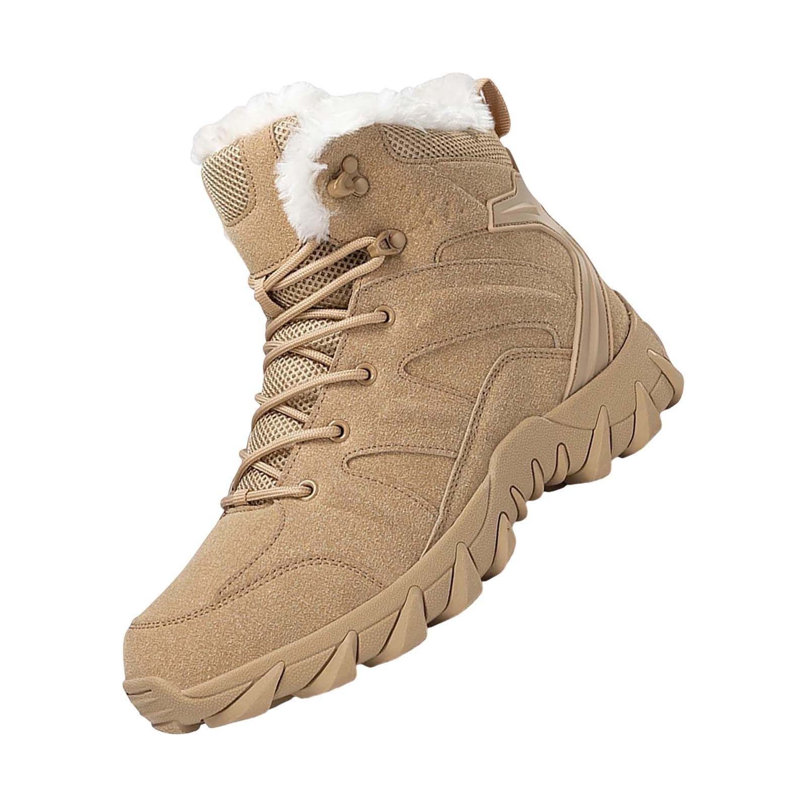 Schneestiefel Herren Wasserdicht Gefüttert Warm - Winterschuhe Atmungsaktiv Klobig Winterstiefel - Rutschfest Outdoor Schneeschuhe Mit Schnürsenkeln Thermoschuhe Bequeme Wanderschuhe Winter Boots