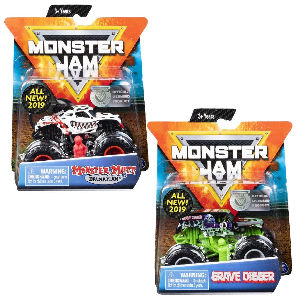 Monster Jam, Official Earth Shaker Monster Truck, Die-Cast Vehicle, Show Time Series, 1:64 Scale