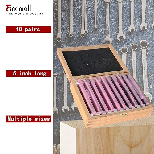 Miniatura 5 de findmall Juego de herramientas de calibre endurecido de 10 pares de bloques paralelos de precisión de 18 x 5 0.0002