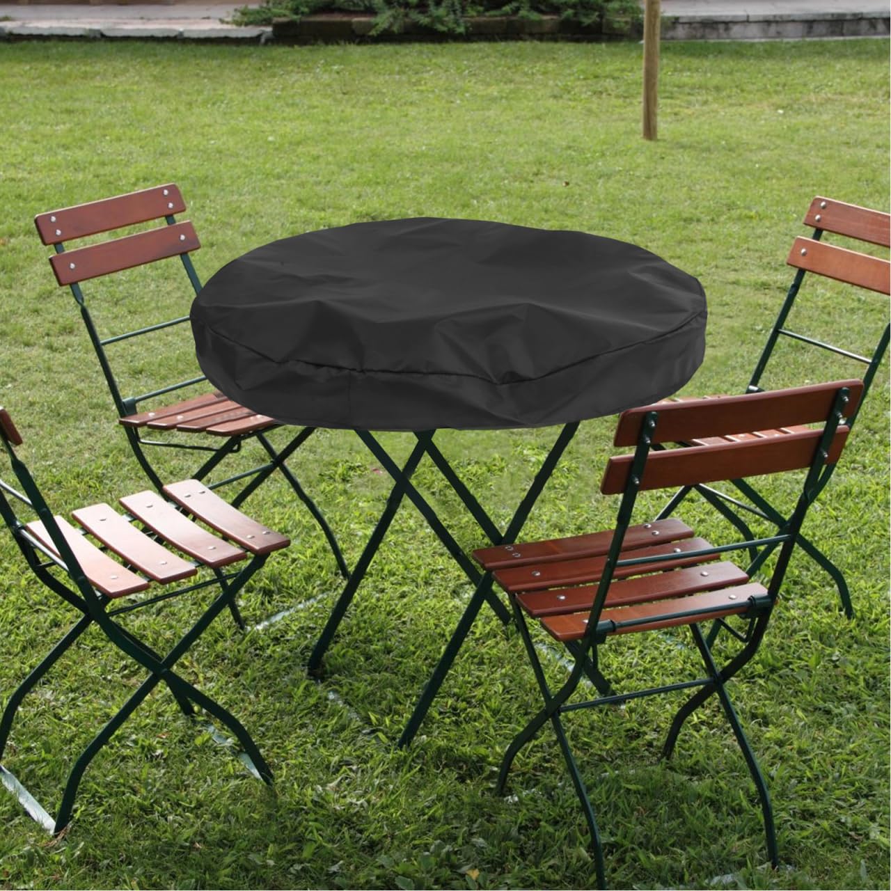 VICASKY Housse de protection ronde en tissu Oxford de 100 cm de diamètre - Résistante aux intempéries - Pour braseros de jardin et tables de barbecue en plein air