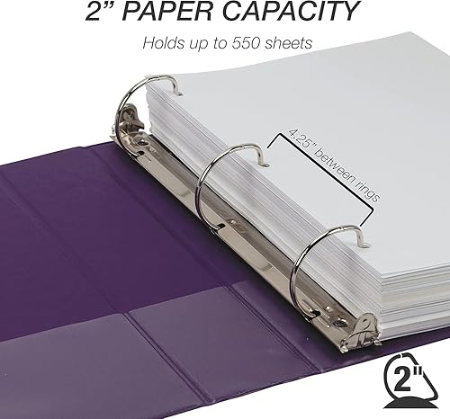 Vista 68 de Samsill Carpeta duradera de 1.5 pulgadas, fabricada en los Estados Unidos, carpeta de anillos en D, carpeta transparente personalizable, color Negro