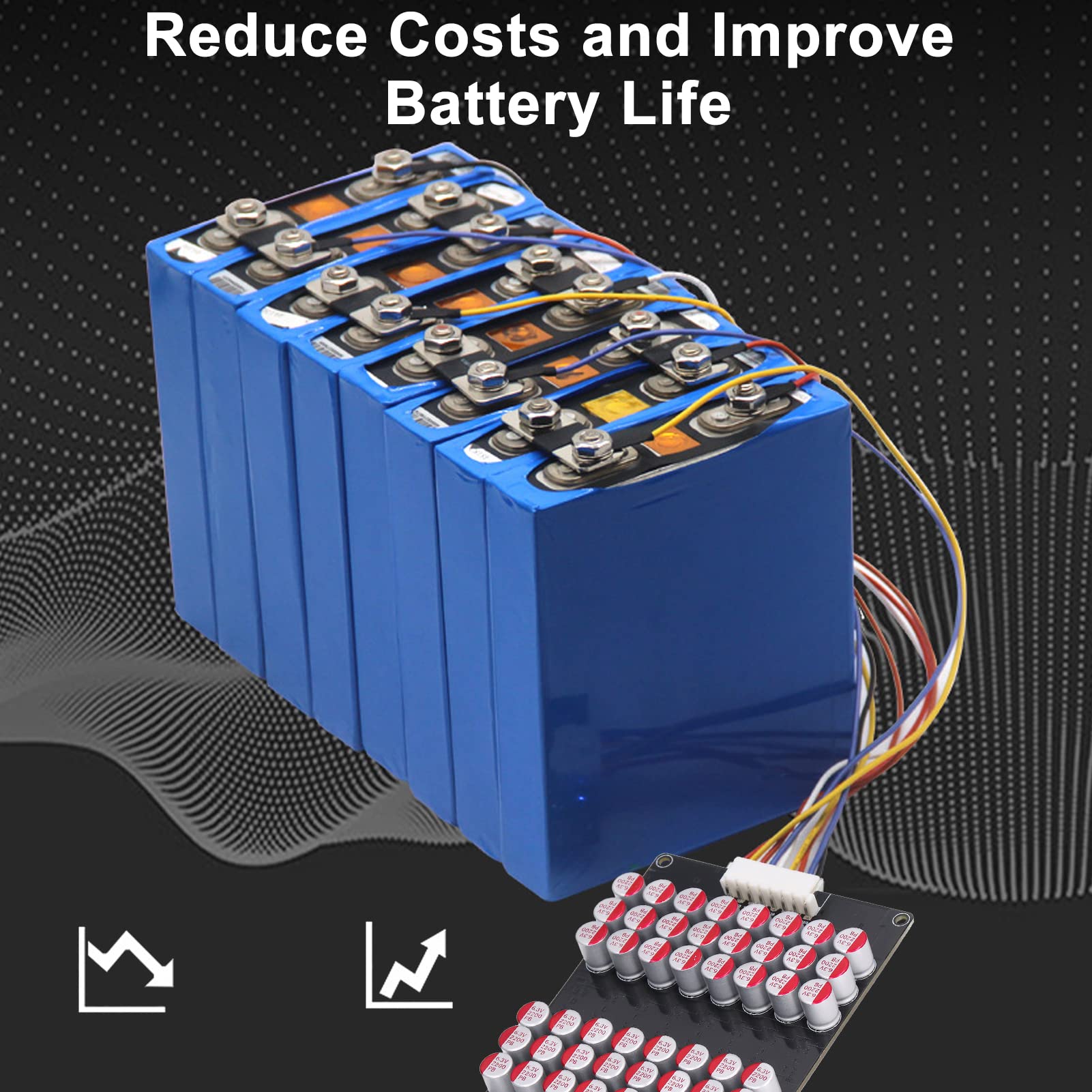 Bilanciatore Equalizzatore Attivo 12S a 16S, Equalizzatore 1,8 V a 4,5 V 0 a 5,5 A Scheda Lipo Agli Ioni di Litio Lifepo4 con Cavo, Scheda di Trasferimento di Energia LTO Lipo Al Litio per LT