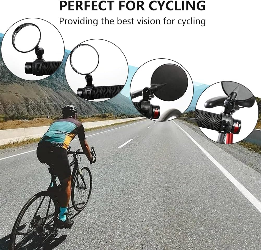 Specchietti Bici,Specchietto Retrovisore Bici,Ruotabile di 360 ° Specchietto Bici,Specchietti per Bicicletta, HD Specchio Retrovisore Convesso,Bicicletta Ciclismo retrovisori Specchietto,2 PCS,10cm