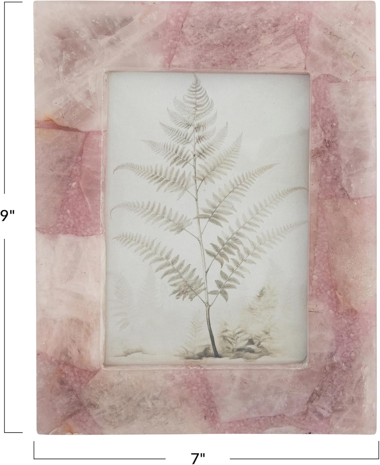 Creative Co-Op Agate Photo Frame, Pink