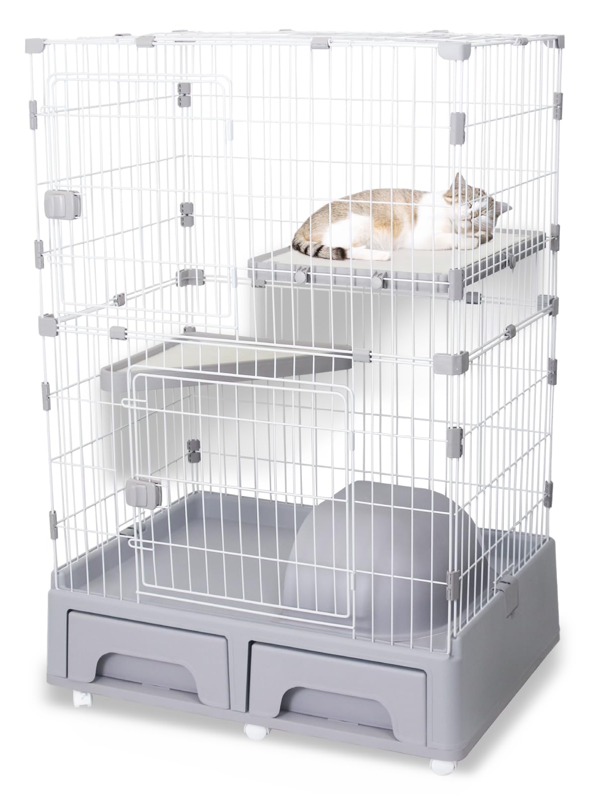 Amazon.co.jp: Lifemasters キャットケージ 2段 3段トイレ付き 猫