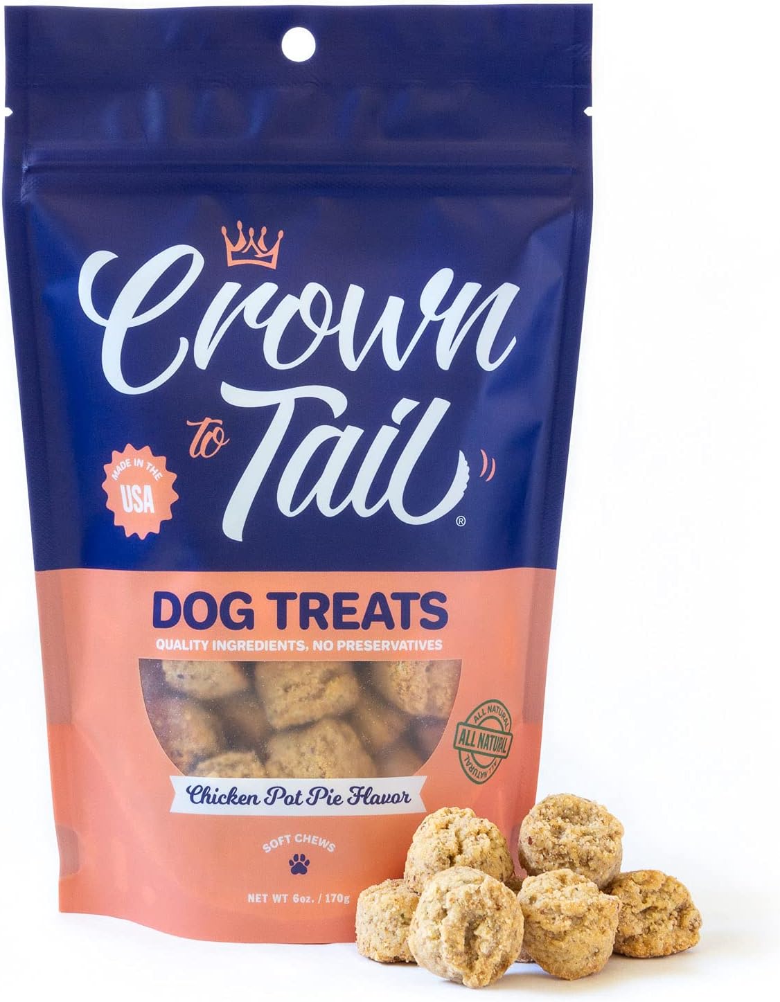 Crown to Tail Chicken Pot Pie Soft Chew Dog Treats, 6 oz.