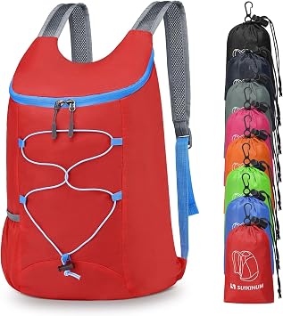 20L Small Hiking Backpack Lightweight Packable Daypack Red