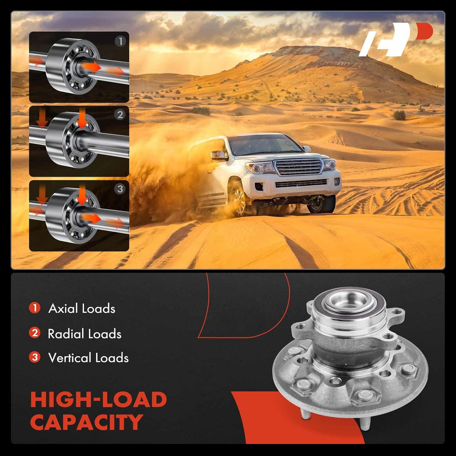 A-Premium Front Wheel Bearing and Hub Assembly with 6-Lug Compatible with Chevrolet Colorado 2009-2012 & GMC Canyon 2009-2012, RWD Only