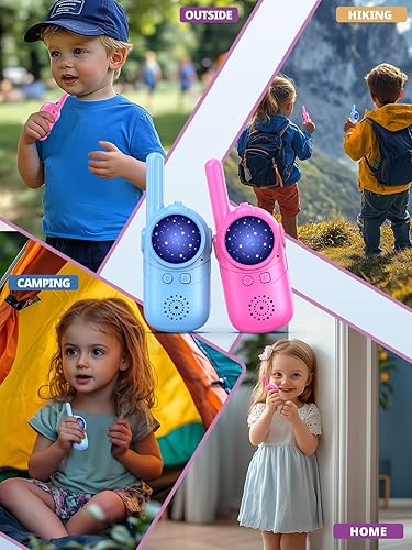 Miniatura 105 de Walkie Talkies para niños recargables, juguetes para niños y niñas de 3 a 12 años, paquete de 3 radios de 2 vías de largo alcance, regalos