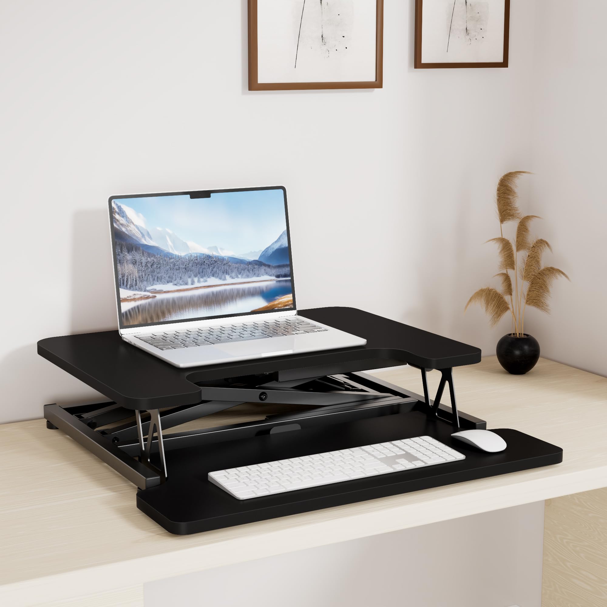 ERGOMAKER Scrivania Mobile Regolabile Con Ruote - 65x45 Cm - Altezza 73-113 Cm Con Gancio
