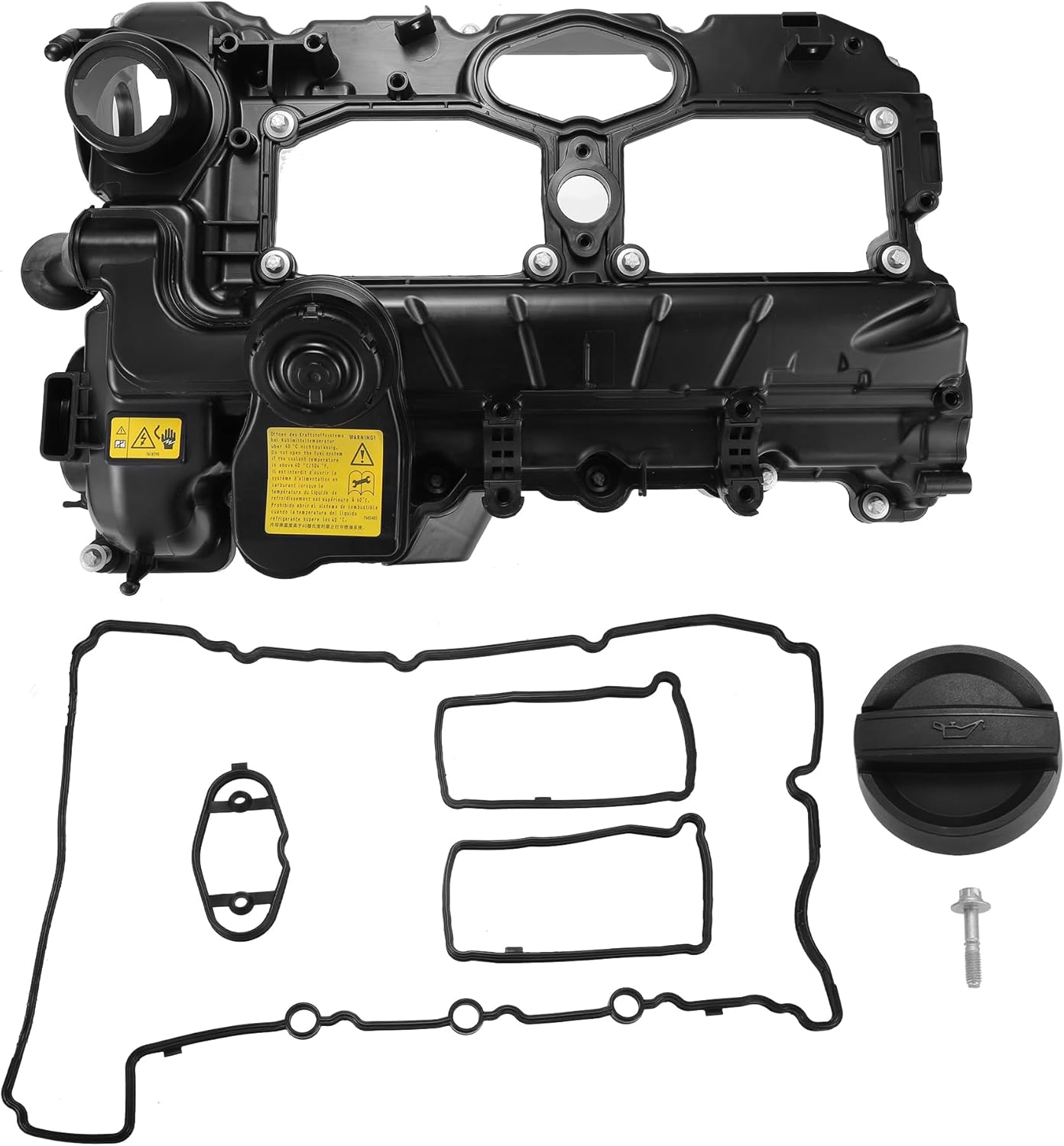 X AUTOHAUX Camshaft Engine Valve Cover Kit with Gasket Bolts and Oil Cap NO.11127588412 for BMW 328i 528i 2012-2016