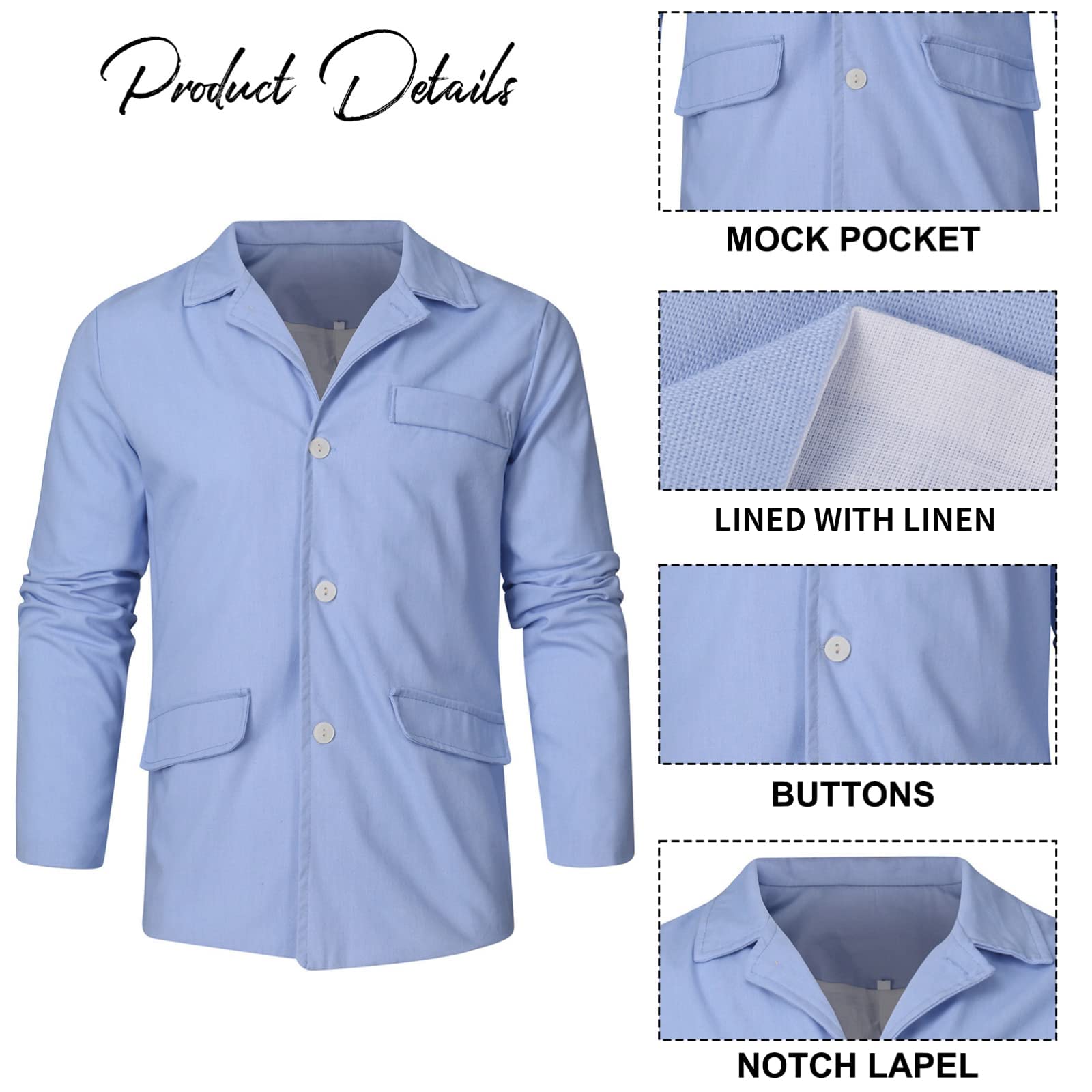 IXII Blaze Du00e9contactu00e9 En Coton Et Lin Pou Hommes Vestes